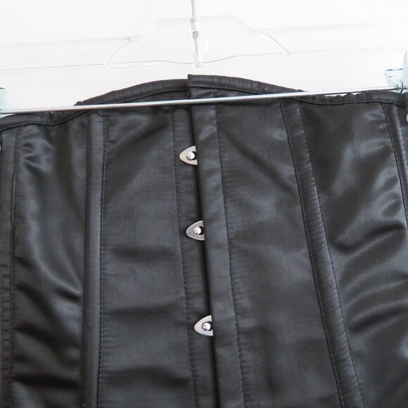 LAVISH BY DAISY CORSETS Steel Boned Satin Corset in Black Goth Vamp - Size XXL - Picture 2 of 11